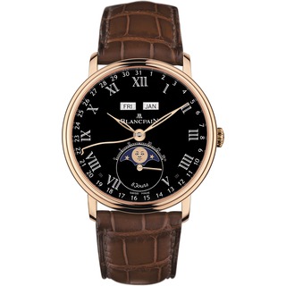 Blancpain Watch Replica 6639-3637-55B Villeret Complete Calendar 8 Days Red Gold